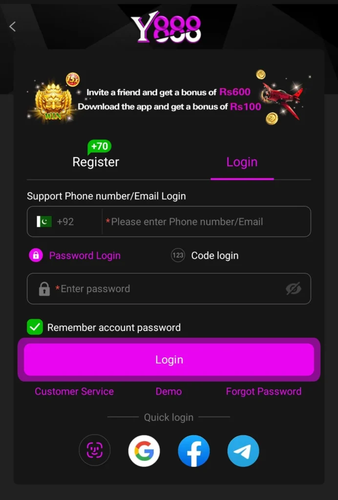 Y888 Game Login